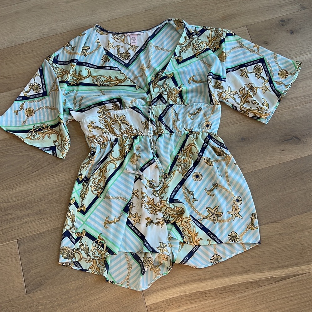VS Satin Romper Pajamas with Nautical design.